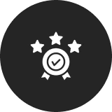 Achievement icon with three stars