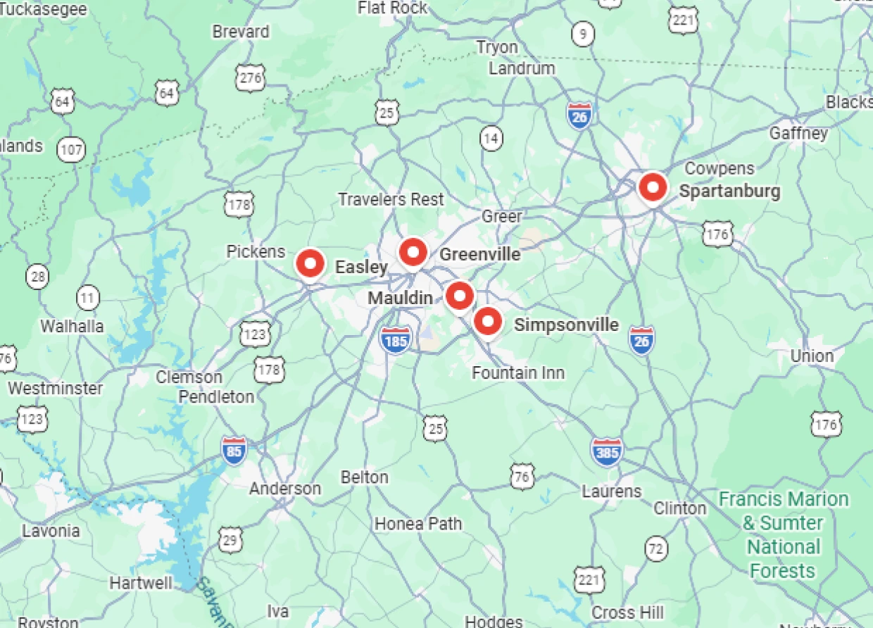 South Carolina city map